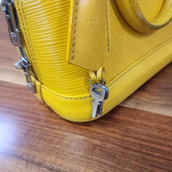 Louis Vuitton Alma Yellow Epi Leather Handbag, view 7