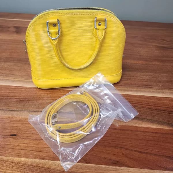 Louis Vuitton Alma Yellow Epi Leather Handbag, view 8