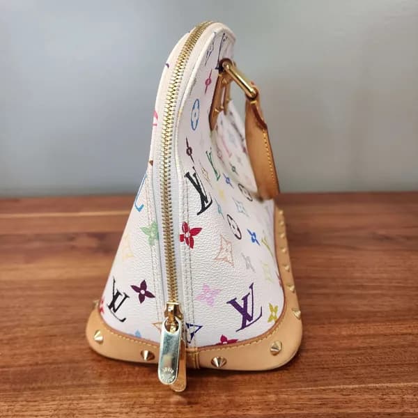 Louis Vuitton Multicolore Alma Handbag White, interior view