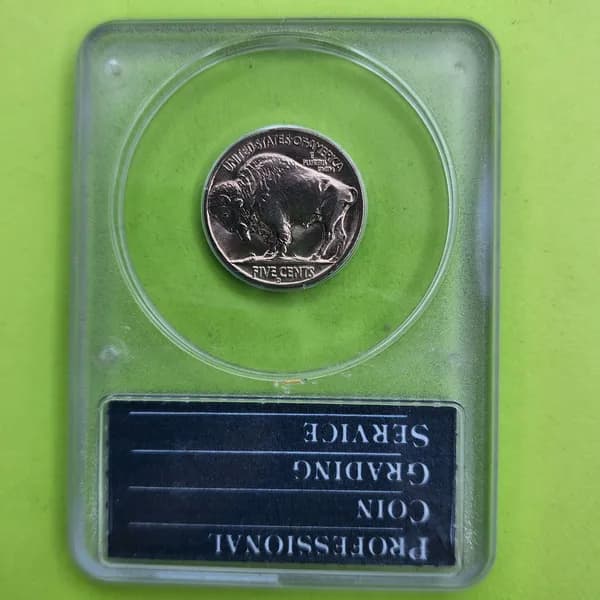 1938-D Buffalo Nickel MS66 PCGS Certified, rear view