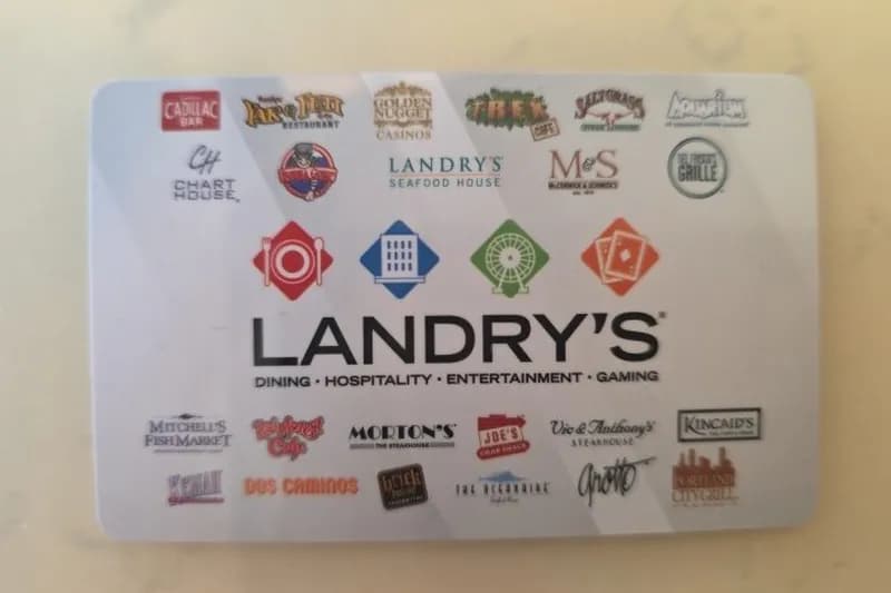 Landry's Dining $50 Gift Card, side view
