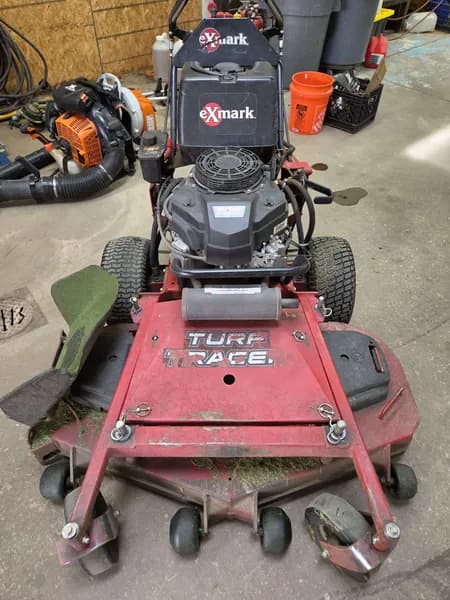 Exmark Turf Tracer S-Series 48in Zero Turn Mower, rear view
