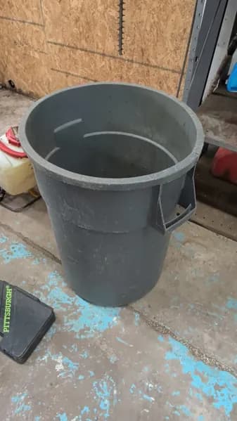 Gray Plastic Storage Container Barrel 55 Gallons, primary view