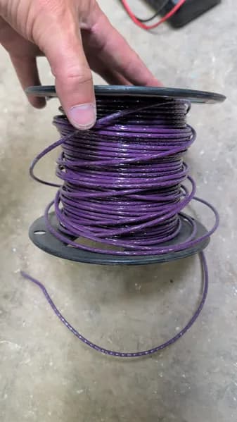 12 AWG Stranded Copper Wire 500ft Spool Purple, side view