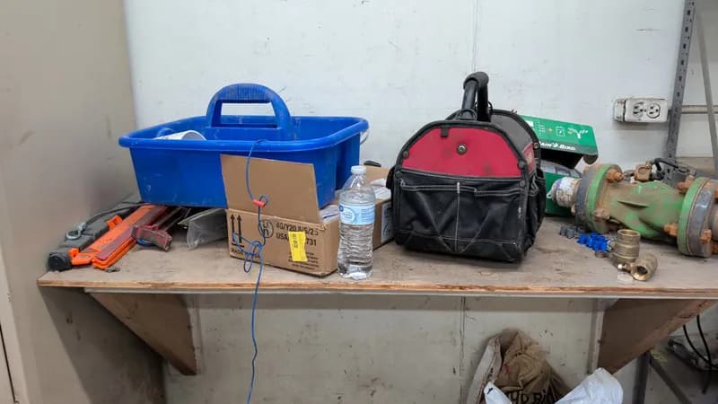 Miscellaneous contents on shelf, primary view
