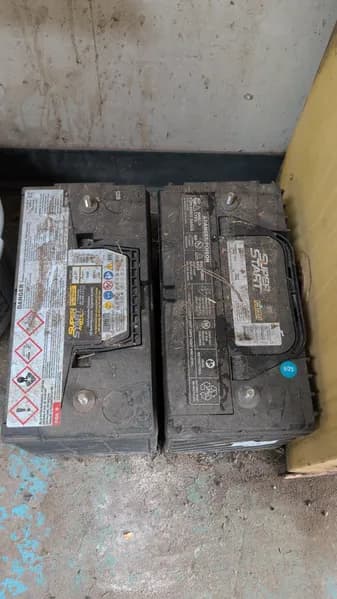 Pair of 12V Automotive Starting Batteries, primary view