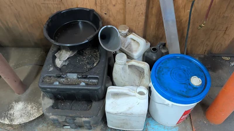 Lot of Oil Pans, Buckets & Storage Containers, primary view