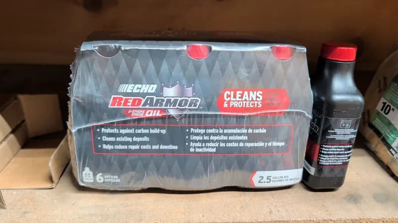 Echo Red Armor 2-Stroke Oil 2.5 Gallon Mix, side view