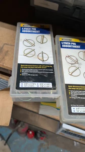 Storehouse Lynch Pin & Clevis Pin Assortment (124 pcs), rear view
