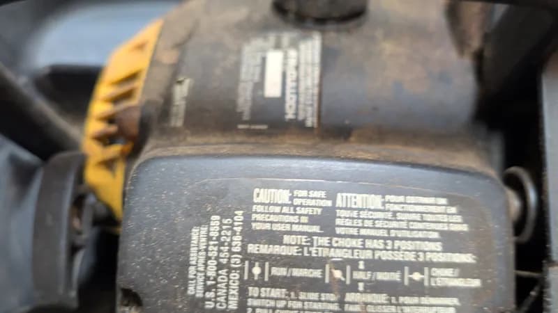 McCulloch Chainsaw with Carrying Case, side view