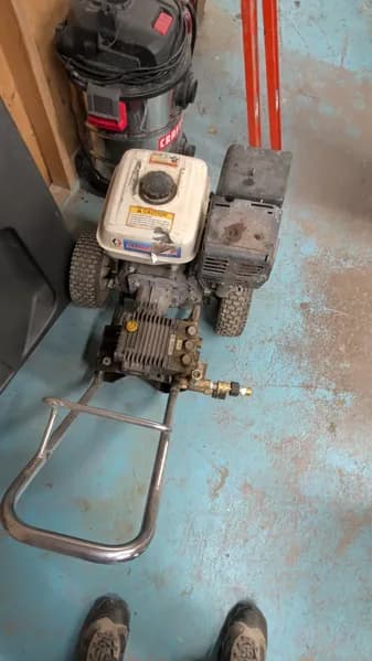 Honda GX630 Pressure Washer with Wheeled Frame, rear view