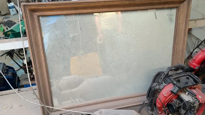 Wood framed mirror, primary view