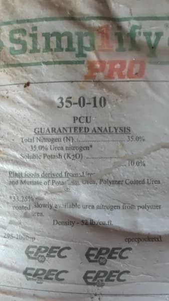 Simplify Pro 35-0-10 Fertilizer PCU Polymer Coated Urea, side view