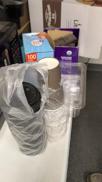 Litopak LP-CPC-16OZ-210C Compostable Coffee Cups Bulk Lot, interior view