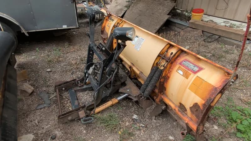 Meyer Snow Plow with Salt Spreader, detail view