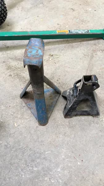 Pair of used jack stands, side view