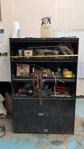 Black Metal Tool Storage Cabinet w/ Drawers, primary view