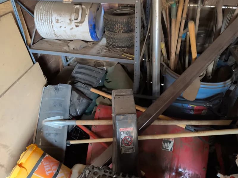 Lot: Metal Shelving, Tools, & Accessories, detail view