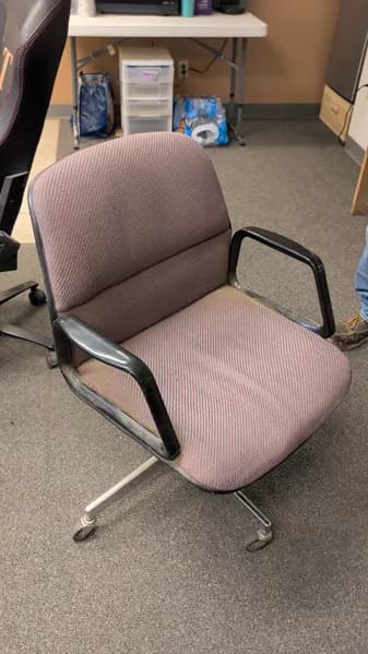 Office Task Chair with Casters and Black Armrests, primary view