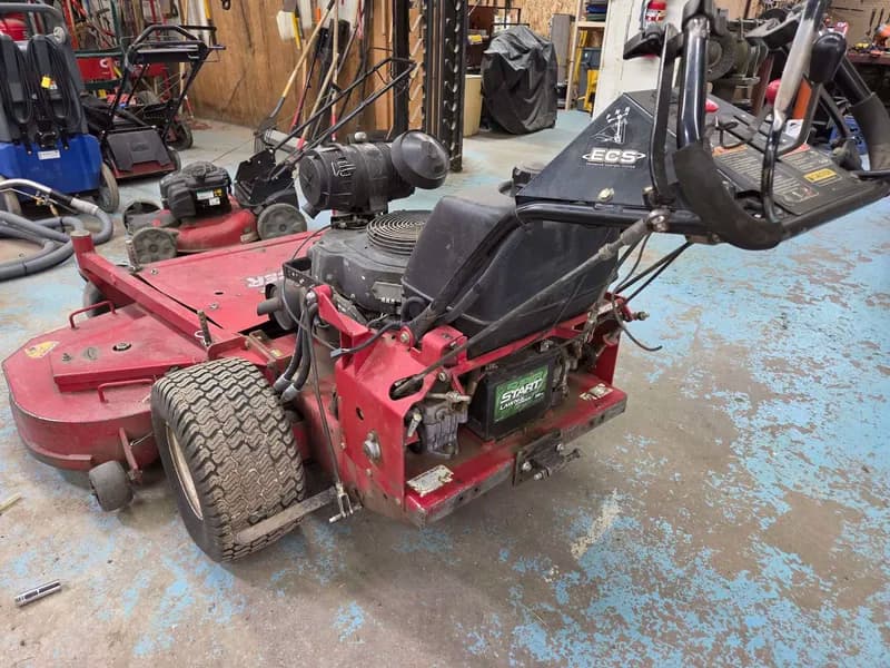 Exmark Turf Tracer Walk-Behind Mower with ECS Controls, close-up view