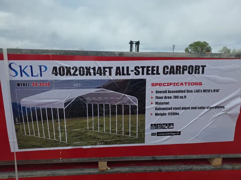 SKLP 40x20x14ft All-Steel Carport Model SX-SC40, primary view