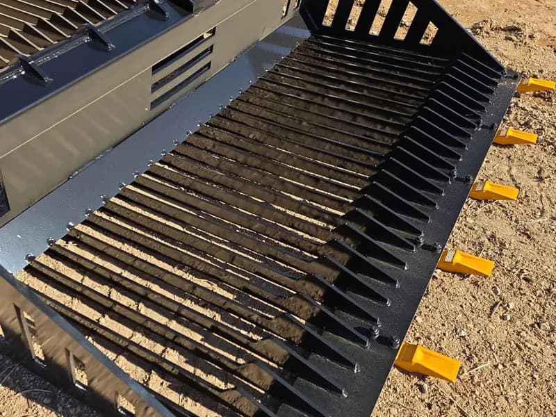 66-inch Rock Bucket Skid Steer Attachment, side view