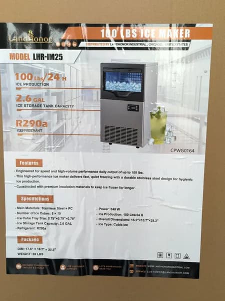 LandHonor LHR-IM25 100 Lbs/24H Ice Maker, primary view