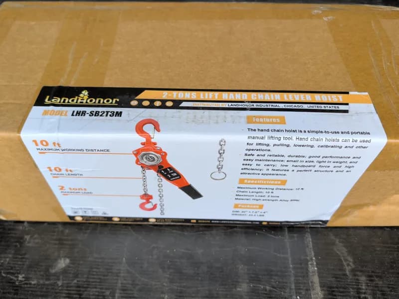 LandHonor LHR-SB2T3M 2 Ton Hand Chain Hoist 10 ft, primary view