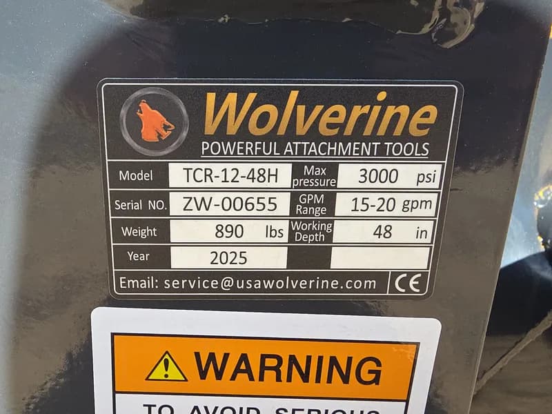 Wolverine Skid Steer Trencher TCR-12-48H, detail view