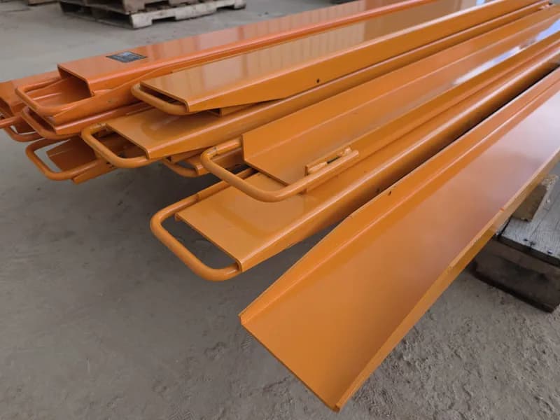 Set (2 Pieces) Industrial Forklift Extensions 78" Orange, interior view