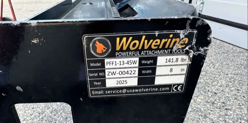 Wolverine 45-inch Pallet Fork Attachment PFF1-13-45W, rear view