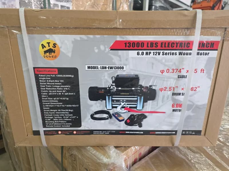 ATS Power 13000 lb Electric Winch with Remote, primary view