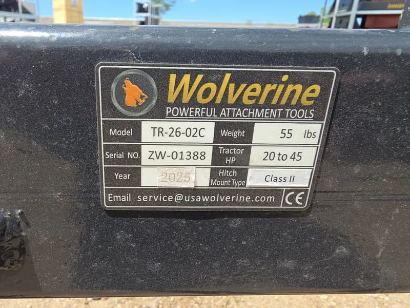 Wolverine TR-26-02C Class II 3-Point Hitch Quick Attach, side view