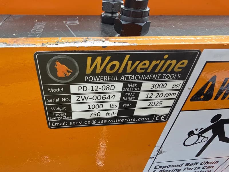 Wolverine PD-12-08D Skid Steer Post Driver, detail view