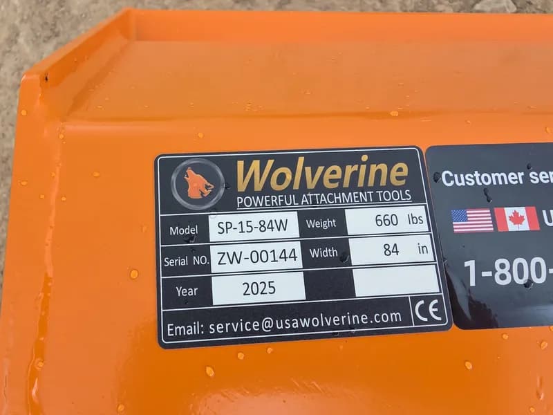 Wolverine SP-15-84W Skid Steer Snow Pusher, detail view