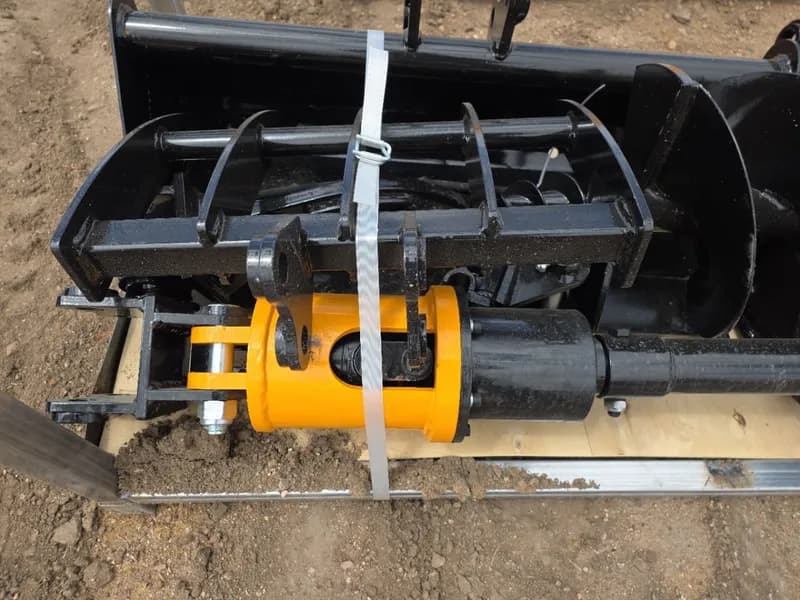 Mini Excavator Attachment Set 8-Piece with Buckets Auger Rake Grab, detail view