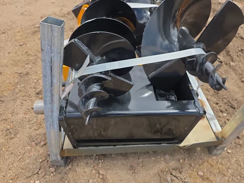 Skid Steer Hydraulic Earth Auger Drilling Attachment, side view