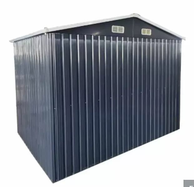 Landhonor 8'x10' LHR-MS810 Metal Storage Shed, close-up view