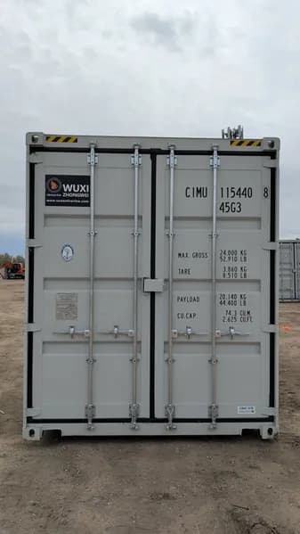 40' One-Trip Shipping Container - Secure Storage / Conex - Two Side Doors, side view