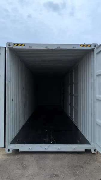 40' One-Trip Shipping Container - Secure Storage / Conex - Two Side Doors, rear view