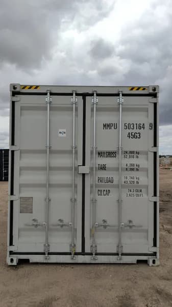 40' One-Trip Shipping Container - Secure Storage / Conex - Four Side Doors, side view