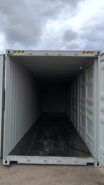 40' One-Trip Shipping Container - Secure Storage / Conex - Four Side Doors, rear view