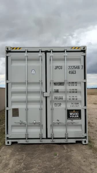 40' One-Trip Shipping Container - Secure Storage / Conex - Four Side Doors, side view