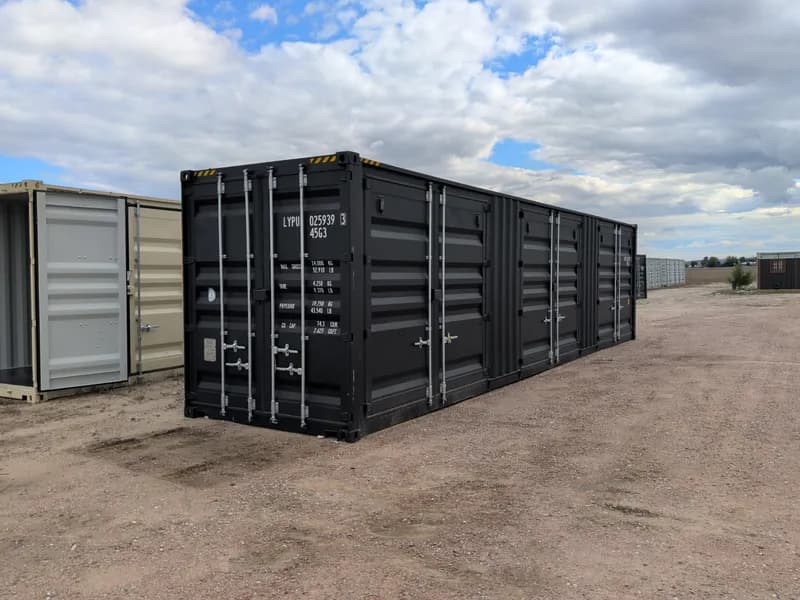 40' One-Trip Shipping Container - Secure Storage / Conex - Three Side Doors, primary view