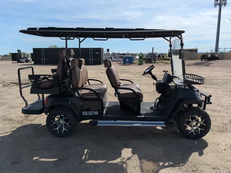New 6 Person Luxury Electric Golf Cart SDLGC100 (Assembled)(Black), interior view