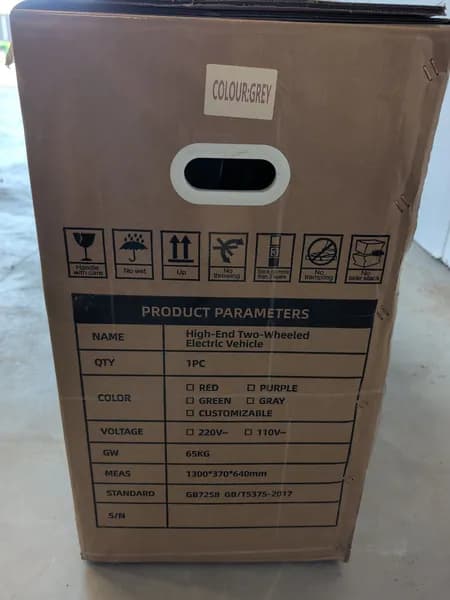 IREV Electric Scooter (Unassembled in box) (Grey), side view