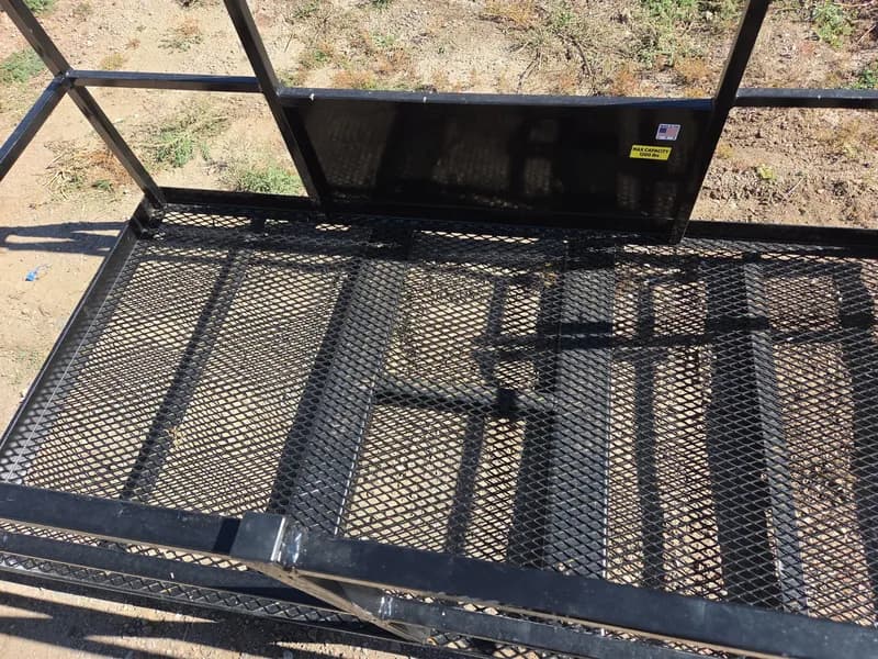 JMR 4x8 Work Basket with Built-In Pockets, Skid Steer Mount, Made in USA, close-up view