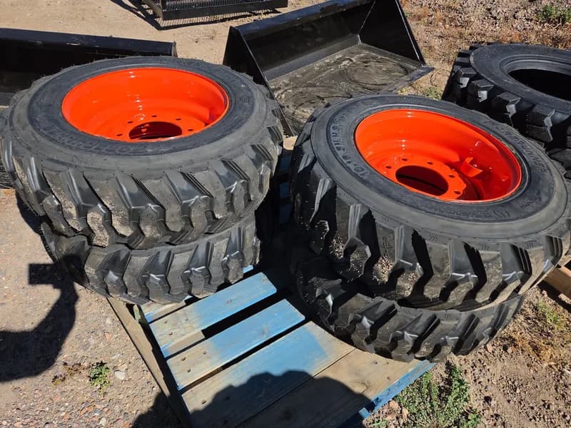 Set of 4 New Forerunner SKS-1 10-16.5 Tires & Wheels for Bobcat or Kubota, primary view