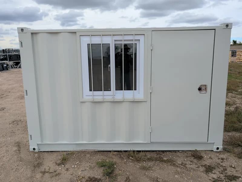 9ft Shipping Container Office/Storage w/ Window & Door, rear view