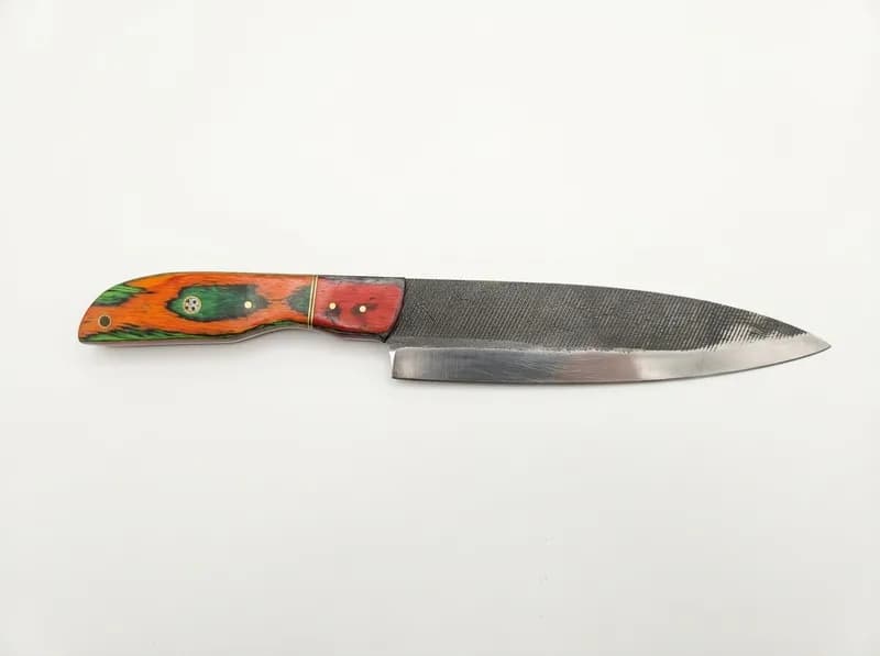 Kitchen Chef's Knife w/ Colorful Handle, side view
